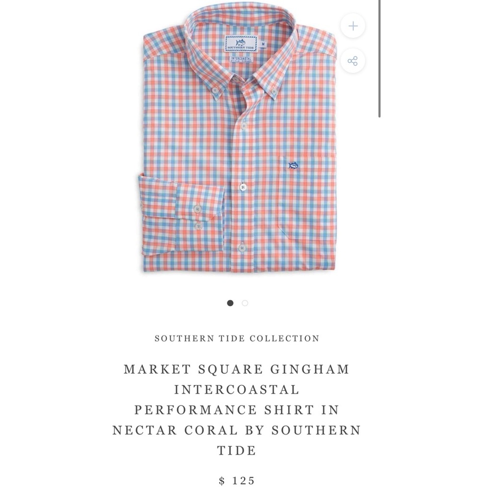 Southern Tide Market Sq Gingham Sportshirt - Picture 4 of 7